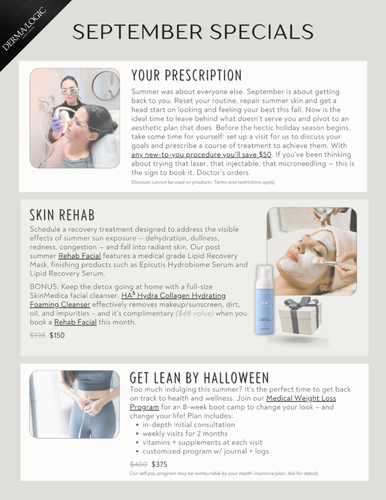 September Specials at Dermalogic Laser Center in Hammonton NJ scaled